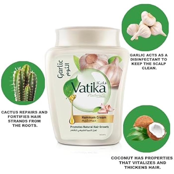 Vatika Naturals Garlic Hammam Cream (450g) | Promotes Natural Hair Growth | Prevents Dryness and Itchiness of Scalp | Complete Scalp and Hair Care - Image 4